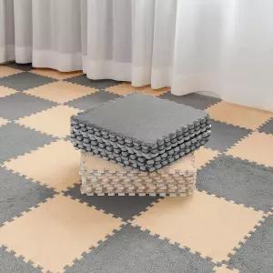 플루트산 15개 겨울 플러시 퍼즐 폼 바닥 매트 연동 카펫 타일 미끄럼 방지 부드러운 따뜻한 사각형 EVA