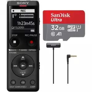 Sony ICD-UX570 시리즈 UX570 디지털 음성 녹음기 레코더 블랙 샌디스크 32GB 메모리 카드