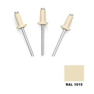 50피스 라이트 아이보리 페인트 블라인드 리벳 RAL1015 돔형 헤드  산업용 패스너 팝 알루미늄 강스틸 직경