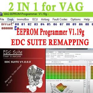 VAG EEPROM 프로그래머 주행거리 설정 KKL V1.19g 오류 EDC SUITE 리맵핑 소프트웨어 칩튜닝