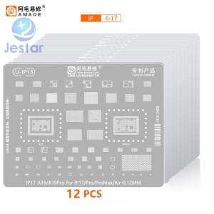 아이폰호환 시리즈 5S-17 12/13/14/15/16/17 에어 프로 프로맥스 플러스/미니 소형용 BGA 리볼링 스텐실 템