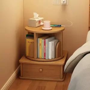 책장 원목 간이 회전 책꽂이 미니 원형 소형