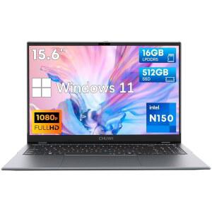 CHUWI GemiBook Plus 노트북 15.6인치, 인텔 N150, 16GB LPDDR5 RAM 512GB SSD, 윈도우 11 컴퓨터, 2K IPS FHD, 4K HDMI,
