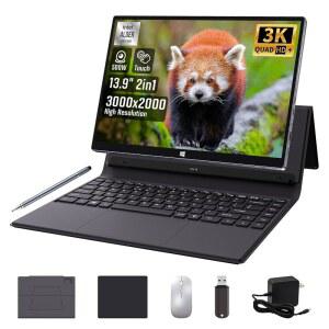 BINTEC 13,9인치 2 in 1 노트북, 컨버터블 터치스크린 태블릿, 인 텔 N95(최대 3.4GHz), 16GB RAM 512 SSD, 3K (3000 x 2000) IPS