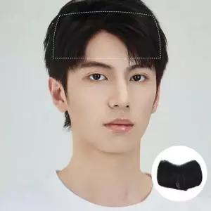반가발 접착식 인모 남자 헤어라인 가발 부분가발 2.5X16X8cm