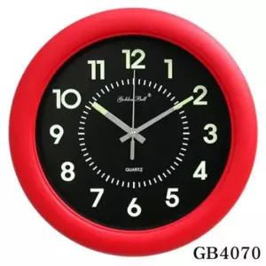 취침등 야광 무소음 원형 벽시계 레드 GB4070