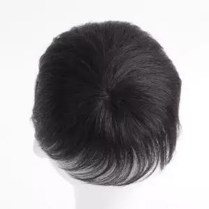 남자정수리가발 블랙 남성 소형 인모 정수리 가발 탑커버 부분가발