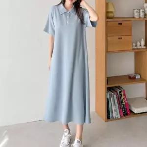 여름원피스빅사이즈 포인트 다솜결 롱 원피스 포인트룩 심플핏