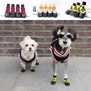 [반려] 산책용 미끄럼 방지 양말 겸 방수 신발 강아지 애견 3color 장화 소형견