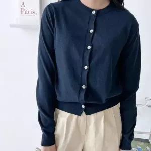 심플가디건 긴팔 라운드넥 코튼 가디건 간절기 봄 가을