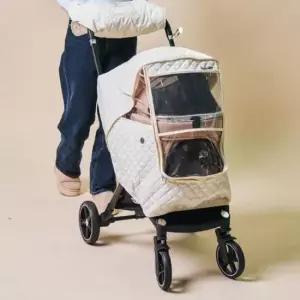강아지유모차바람막이 강아지 유모차 방수 비닐커버 자외선 차단 방풍 1P