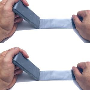 야외 수리 및 비상 공예용 포켓 크기 평평하고 얇은 미니 소형 호환 릴 2팩 여행용 은색/검정색 테이프 -