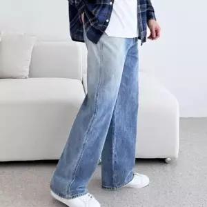 워싱 청바지 남성 캐주얼 연청바지