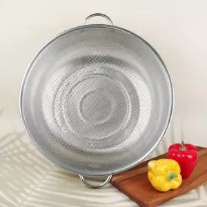튀김망 퀸센스 스텐 채반 양수 대형 업소 소쿠리 바구니 38cm