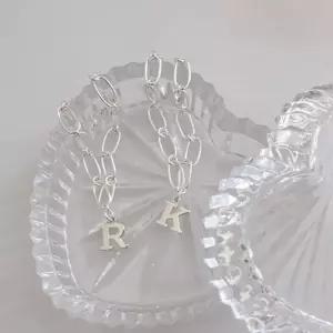 (silver925) big initial bracelet (A~Z) RVy7+7jys