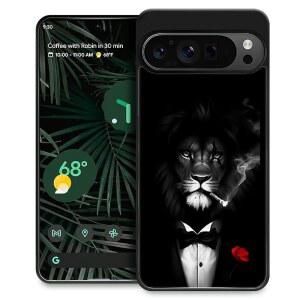 Gangster Lion 패션 패턴 디자인 여아용 충격 방지 긁힘 하드 PC 백 케이스 구글 픽셀 9 프로 XL용