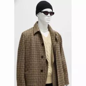 HUGO 하운드투스 체크 패턴 맥코트 코트