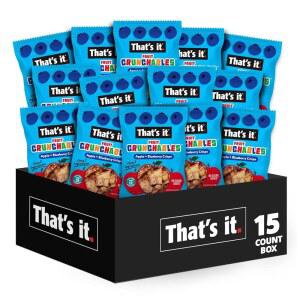 [미국배송] 그게 다예요. 과일 크런치블 U2013 100% 사과 + 블루베리 크리스프 용 건강 간식 15팩 식물성 비 변형 글루텐 프리 설탕 첨가 없음 및 성인용