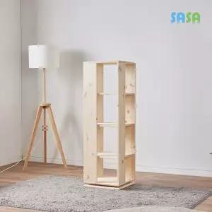 가구 송송 원목 4단회전책장