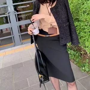 여성용 긴팔 라운드 트위드 쇼트 코트 봄코트 원픽1