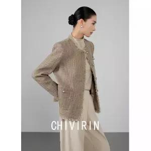 봄 여사친 트위드 봄코트 긴팔 라운드넥 상의 쇼트 코트 슬림핏 이른 원픽1