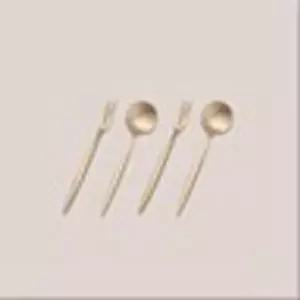 방짜유기로 만든 차림 티포크 티스푼 2인세트