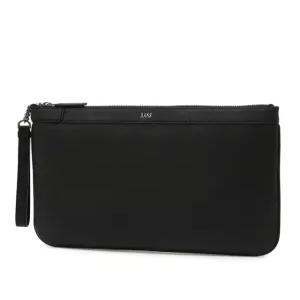 닥스 액세서리 26SS 블랙 로고장식 소가죽 클러치백 DBBA6E030BK