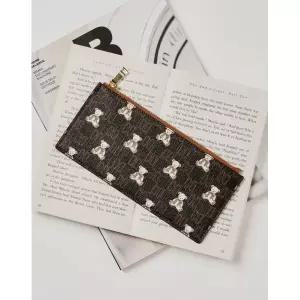 [롯데백화점]닥스 액세서리 [선물포장/쇼핑백동봉] 브라운 패턴 소가죽 슬림 장지갑 DCHO6E791