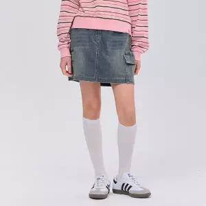 [보리보리/오션스카이]여아 속바지 부착 카고 데님 스커트-FAJG6251B0N
