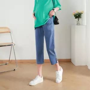 마미누리 임산부 7부 스판 데님 청바지 봄 여름 나들이룩 여행룩 빅사이즈 임부복 49