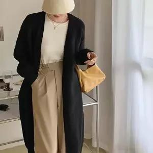 [옷자락]여자 봄 가을 간절기 루즈핏 베이직 롱 니트 가디건