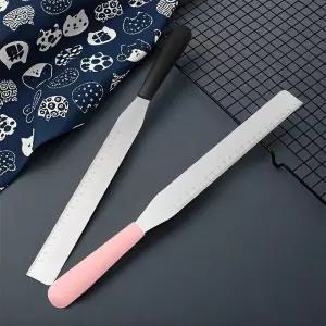 스패츌러 직각 버터칼 나무손잡이 제과 케이크 제빵 제빵용 아이싱 직선주걱