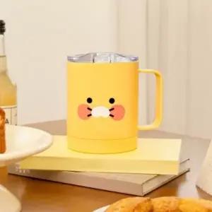 카카오프렌즈 CS 컵 텀블러 스테인리스 잠금장치기능 340ml 옐로우 손잡이