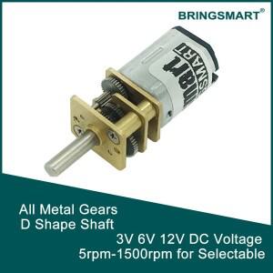 BringSmart N20 15-1500rpm 마이크로 DC 기어 모터 3V 6V 모니터링 장비 + 로봇 도어 잠금 장치 12V