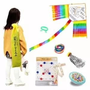 뚝딱 뱀 연 새해 설날 뱀의 해 민속놀이 5종세트 팽이 윷 연날리기 체험 키트