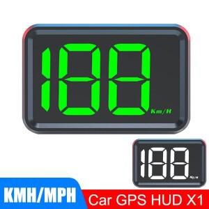 GPS HUD 속도계 KMH MPH 미터 X1 큰 글꼴 디지털 흰색 녹색 빛 디스플레이 자동차 헤드 업 USB 플러그
