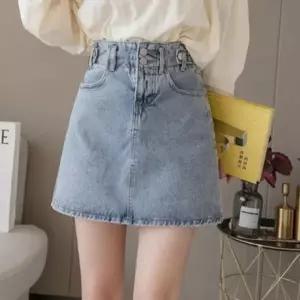 하이웨스트 청치마 미니스커트 워싱 데님 스커트