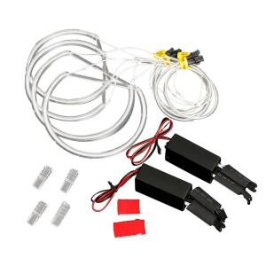 Ccfl 엔젤 아이 헤일로 LED 링 라이트 화이트 비 프로젝터 BMW 호환 E46 3 시리즈용 4x