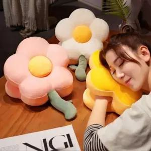 [골드스마일]낮잠용 허리쿠션 플라워 디자인 사무용 등받이 팔받침 쿠션