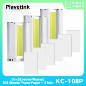 PLAVETINK 3인치 54× x 86mm KC108P 잉크 카세트 용지 Canon 호환 Selphy CP1300 CP910 포토 프린터