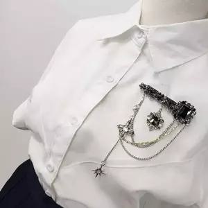 럭셔리 오피스 체인 장식 브로치 뱃지