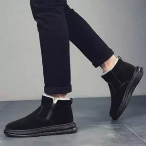 남성 겨울 사이드 지퍼 스웨이드 기모 앵클 털 부츠방한 여성 방한화 슬리퍼 신발 구두 털신 남자 여자