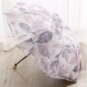 나뭇잎 무늬 자수 양산 차양 우산