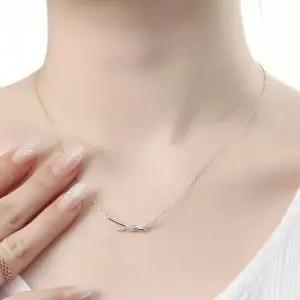 [셀러에이드]실버925 도금 꼬임 디자인 스틱 체인 목걸이