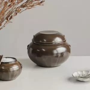 현관 소금단지 풍수인테리어 미니 항아리 5호장독대세트 국산 옹기 단지 재물 행운 뚜껑 화분