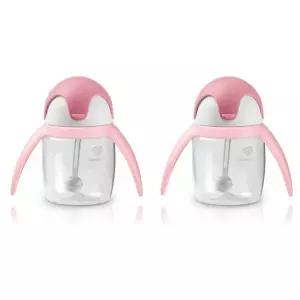 유미 유아컵 펭귄 빨대컵 신학기 준비물 240ml 핑크