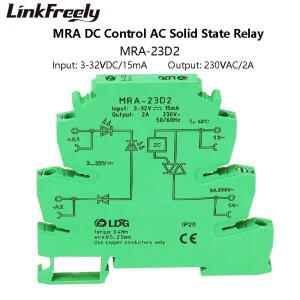 MRA-23D2 Mini 6.2 미리메터 2A Input: 3 볼트 5 12 24 DC AC SSR Solid State Relay Auto Interface DIN R