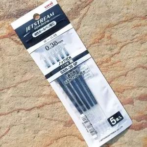 수입필기구 볼펜심 블랙단색 문구리필심 0.38mm 5개