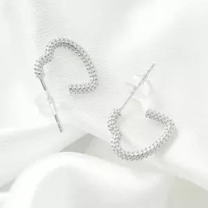 [골드스마일]실버925 플래티넘 도금 볼드 하트 반지 여성용 데일리 액세서리