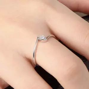 [골드스마일]925실버 플래티넘 도금 드롭 큐빅 오픈 링 반지